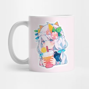 cute girl drinking Mug